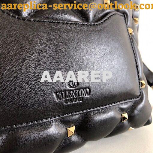 Replica Valentino Candystud Top Handle Bag VLTN black 8
