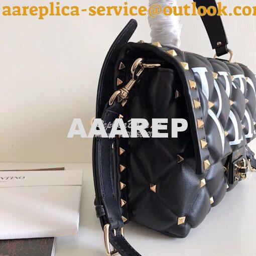 Replica Valentino Candystud Top Handle Bag VLTN black 9