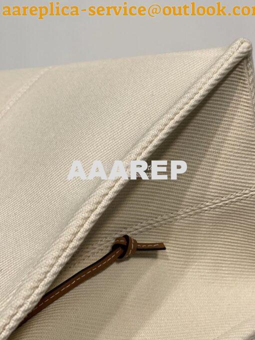 Replica Loewe Cushion Leather-Trimmed Canvas Tote Bag 66025 Beige 5
