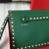 Replica Valentino Garavani Rockstud Flap Wristlet Clutch Bag Green
