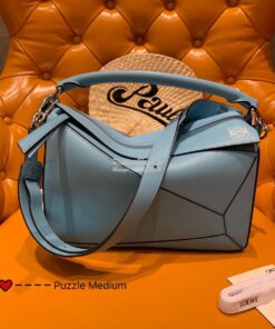 Replica Loewe Medium Puzzle Bag 63350 Stone Blue