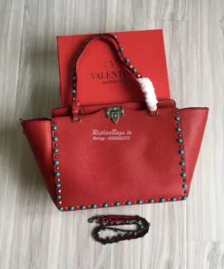 Replica Valentino Garavani Rockstud Rolling Tote Bag Red Replica Valentino Garavani Rockstud Rolling Tote Bag Red
