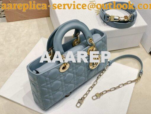 Replica Dior Lady D-Joy Bag Horizon Blue Cannage Lambskin M0540O 4