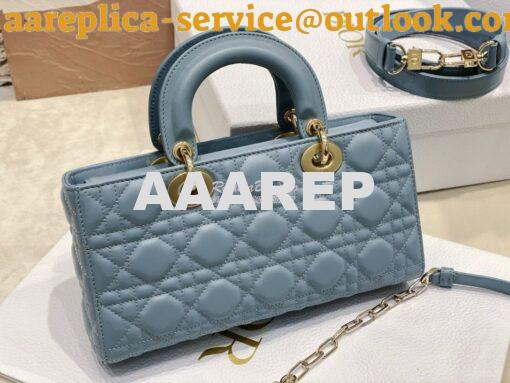 Replica Dior Lady D-Joy Bag Horizon Blue Cannage Lambskin M0540O 7
