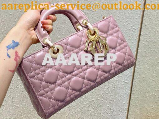 Replica Dior Lady D-Joy Bag Peony Pink Cannage Lambskin M0540O 2