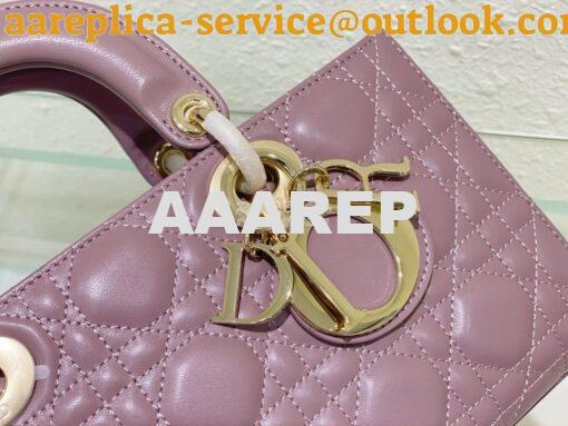 Replica Dior Lady D-Joy Bag Peony Pink Cannage Lambskin M0540O 8