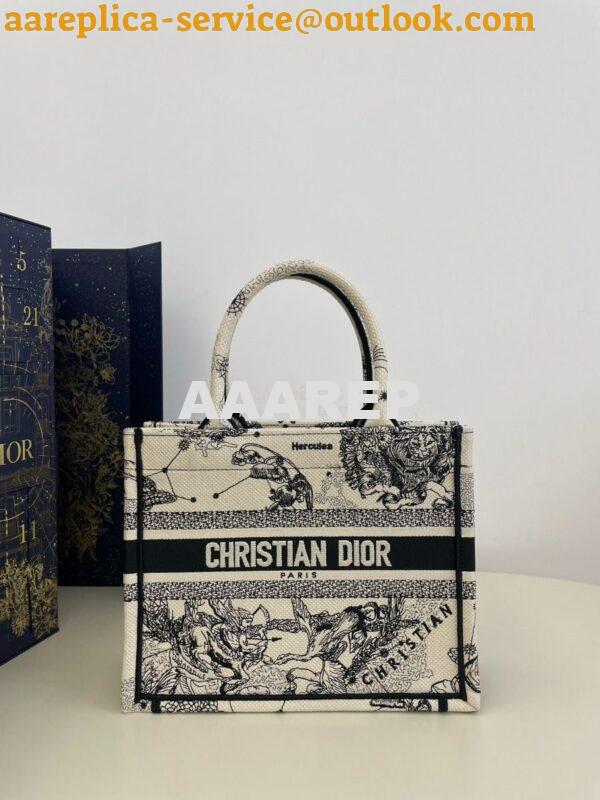 Replica Dior Book Tote bag in Latte and Black Zodiac Embroidery 12