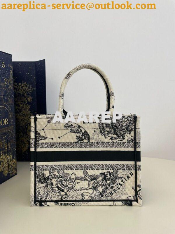 Replica Dior Book Tote bag in Latte and Black Zodiac Embroidery 20