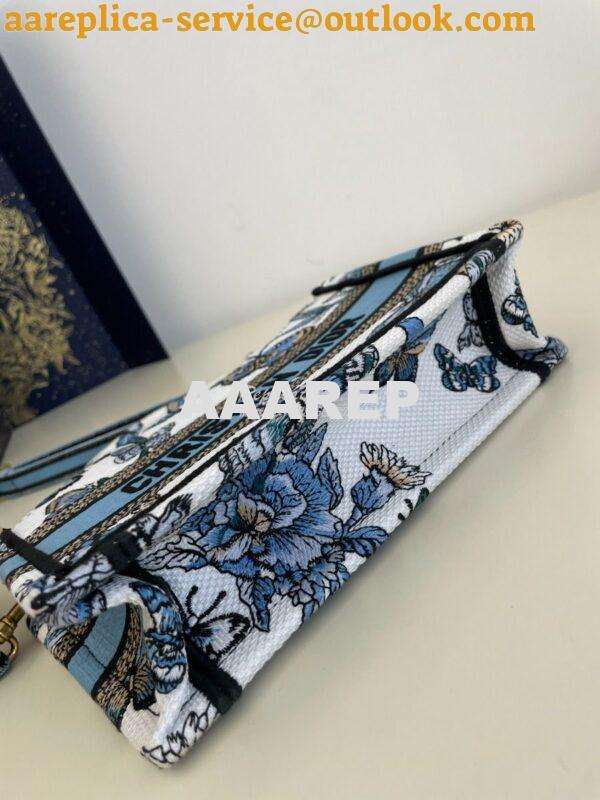 Replica Dior Mini Book Tote With Strap White and Pastel Midnight Blue 6
