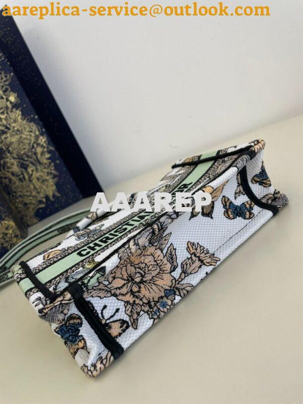 Replica Dior Mini Book Tote With Strap White Toile de Jouy Mexico Embr 6
