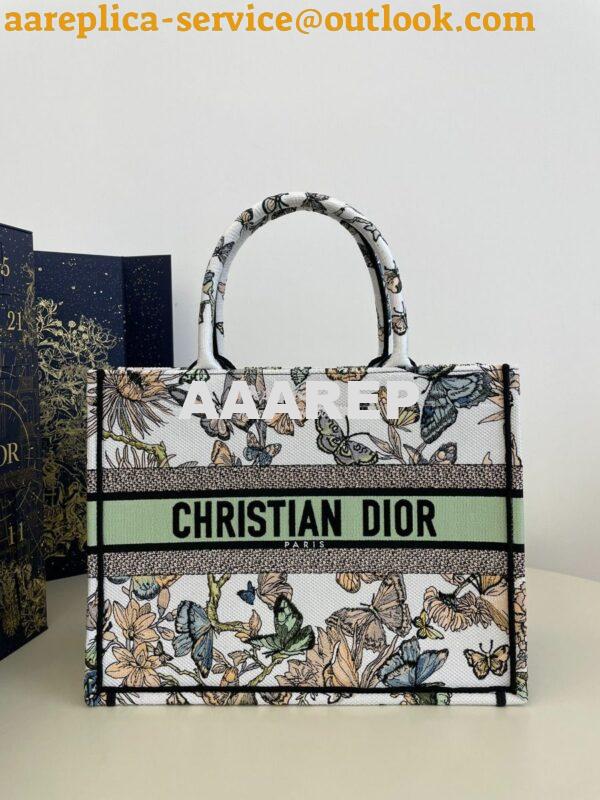 Replica Dior Book Tote bag in White Toile de Jouy Mexico Embroidery 2