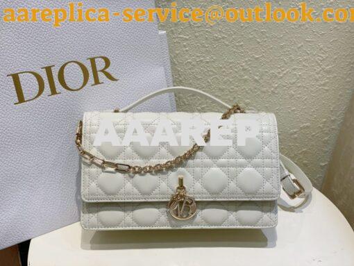 Replica Dior Miss Dior Top Handle Bag Cannage Lambskin M0997 Ivory 3