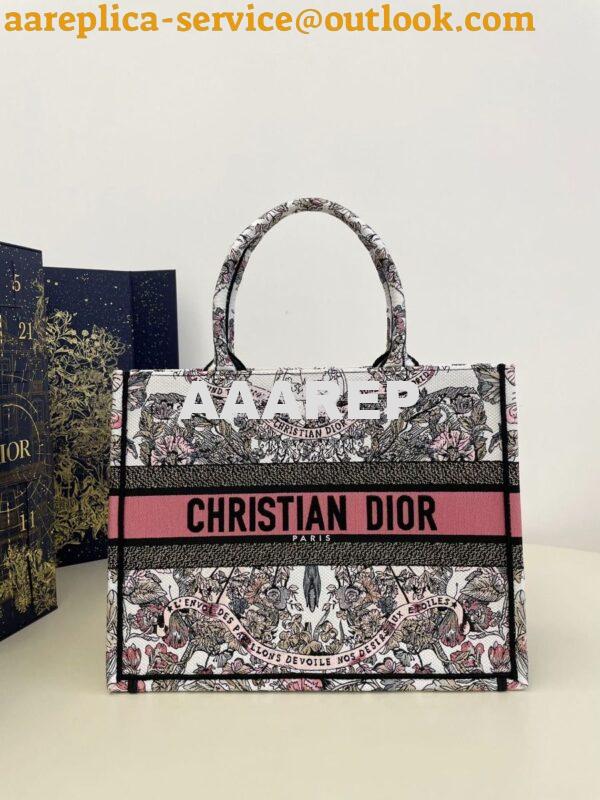 Replica Dior Book Tote bag in Pastel Pink and White Butterfly Around T 2
