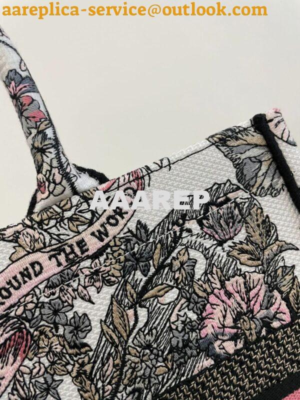 Replica Dior Book Tote bag in Pastel Pink and White Butterfly Around T 5