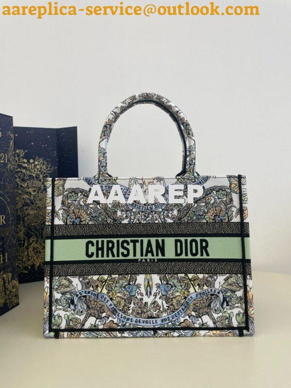 Replica Dior Book Tote bag in Pastel Green and White Butterfly Around 12
