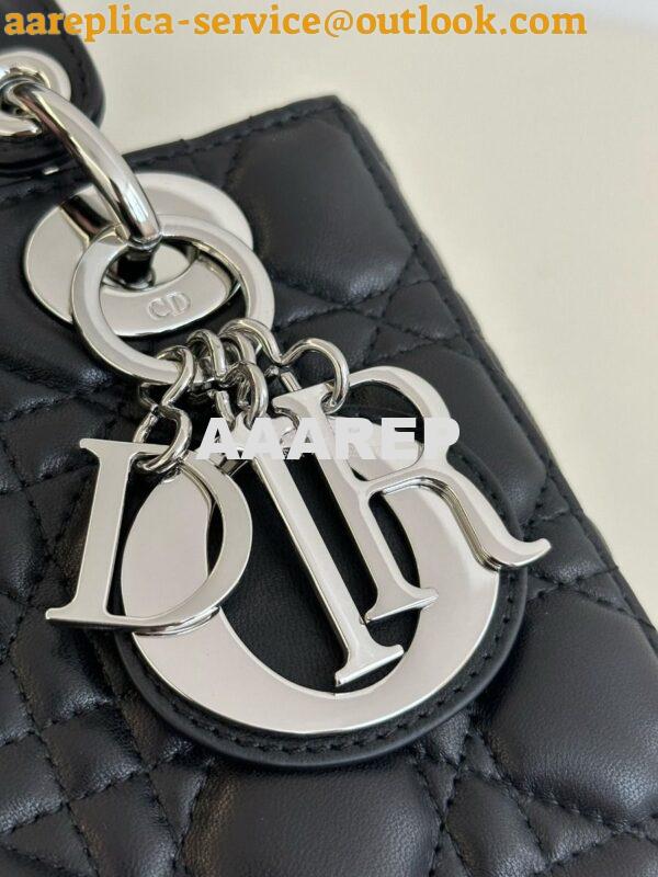 Replica Dior My ABCdior Lady Dior Bag M0538 Silver Hardware Black Cann 3