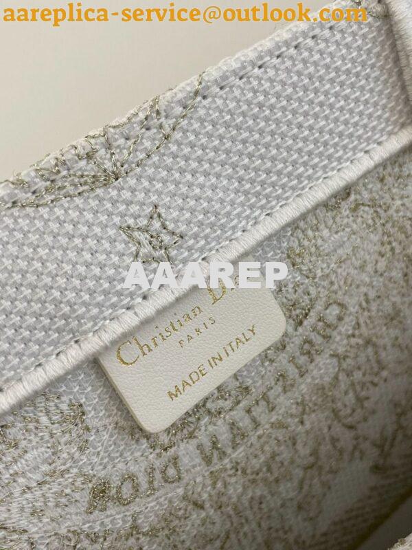 Replica Dior Book Tote bag in Gold-Tone and White Butterfly Around The 10