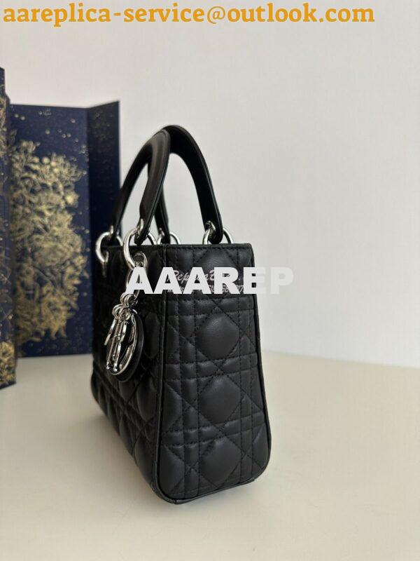 Replica Dior My ABCdior Lady Dior Bag M0538 Silver Hardware Black Cann 4