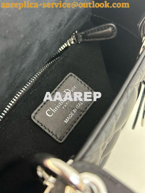 Replica Dior My ABCdior Lady Dior Bag M0538 Silver Hardware Black Cann 8
