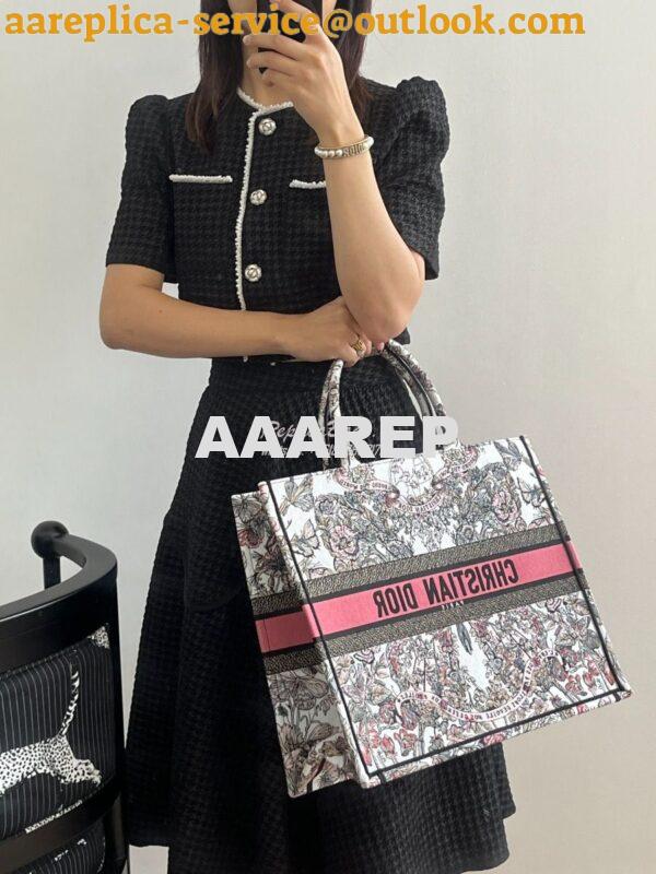 Replica Dior Book Tote bag in Pastel Pink and White Butterfly Around T 21