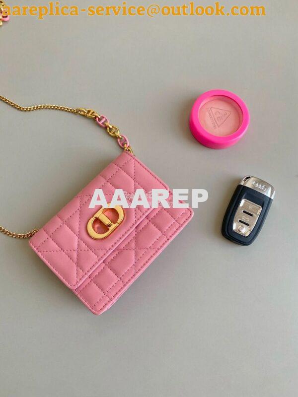 Replica Dior Miss Caro Micro Bag Light Pink Macrocannage Lambskin S517 2