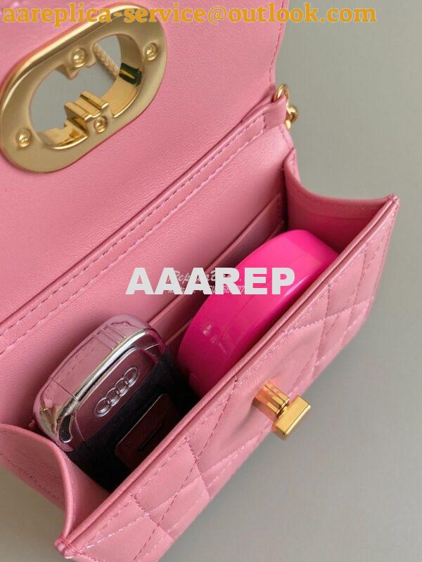 Replica Dior Miss Caro Micro Bag Light Pink Macrocannage Lambskin S517 9