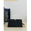 Replica Dior Caro Colle Noire Clutch With Chain Black Cannage Lambskin
