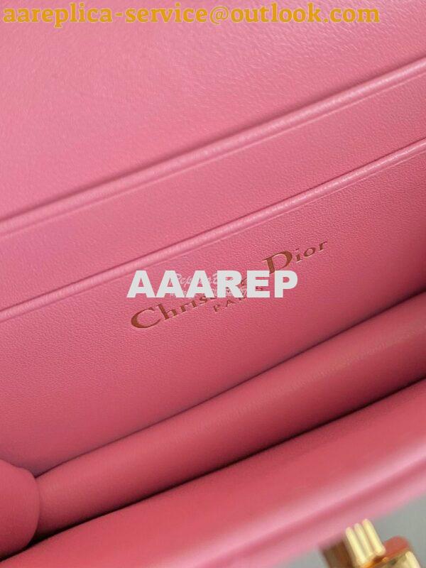 Replica Dior Miss Caro Micro Bag Light Pink Macrocannage Lambskin S517 11