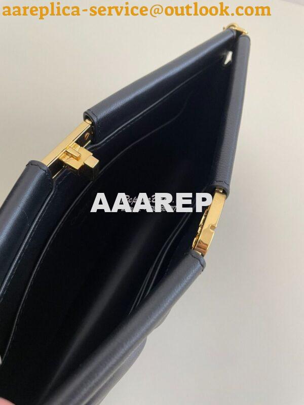 Replica Dior Caro Colle Noire Clutch With Chain Black Cannage Lambskin 8