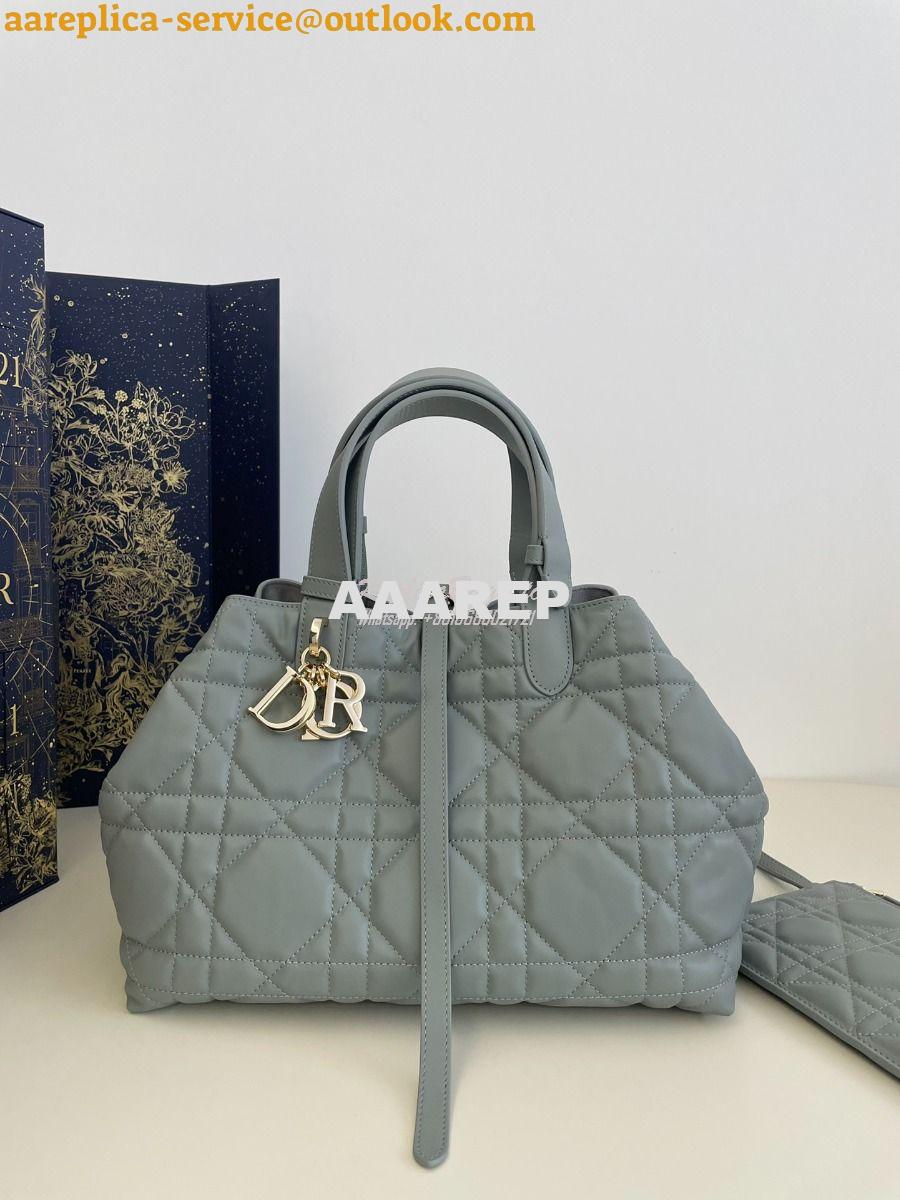 Replica Dior Medium Toujours Bag in Macrocannage Calfskin M2821O Stone