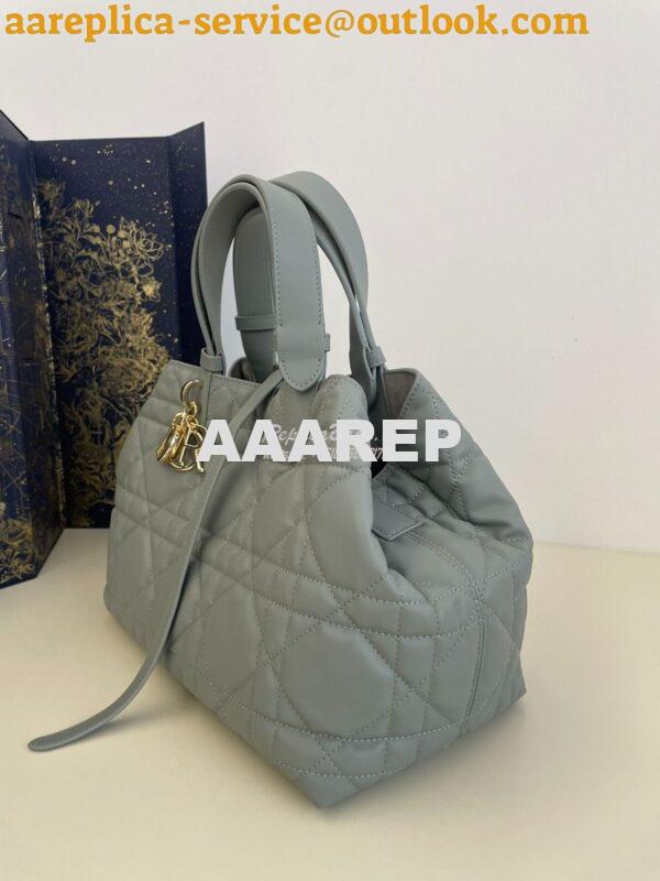 Replica Dior Medium Toujours Bag in Macrocannage Calfskin M2821O Stone 2