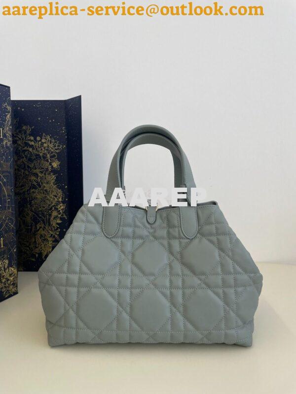 Replica Dior Medium Toujours Bag in Macrocannage Calfskin M2821O Stone 6