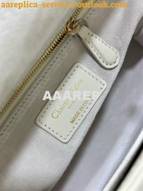 Replica Dior Lady Dior Flap Cover Medium Latte Cannage Lambskin with R 8