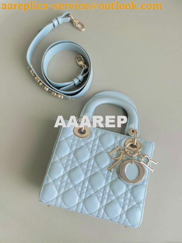 Replica Dior My ABCdior Lady Dior Bag M0538 Placid Blue Cannage Lambsk 3