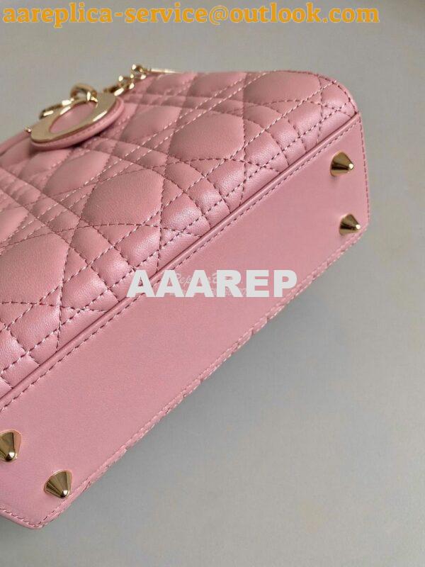 Replica Dior My ABCdior Lady Dior Bag M0538 Antique Pink Cannage Lambs 10