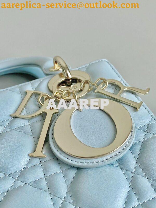 Replica Dior My ABCdior Lady Dior Bag M0538 Placid Blue Cannage Lambsk 4