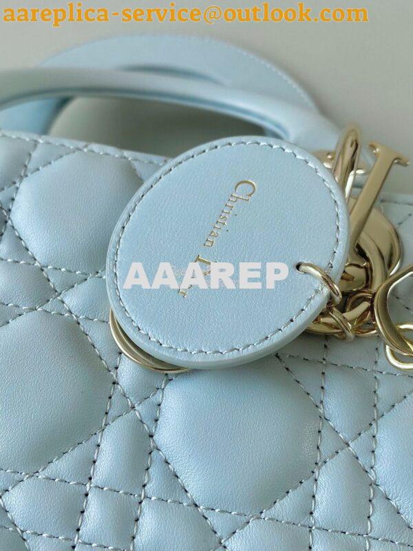 Replica Dior My ABCdior Lady Dior Bag M0538 Placid Blue Cannage Lambsk 6