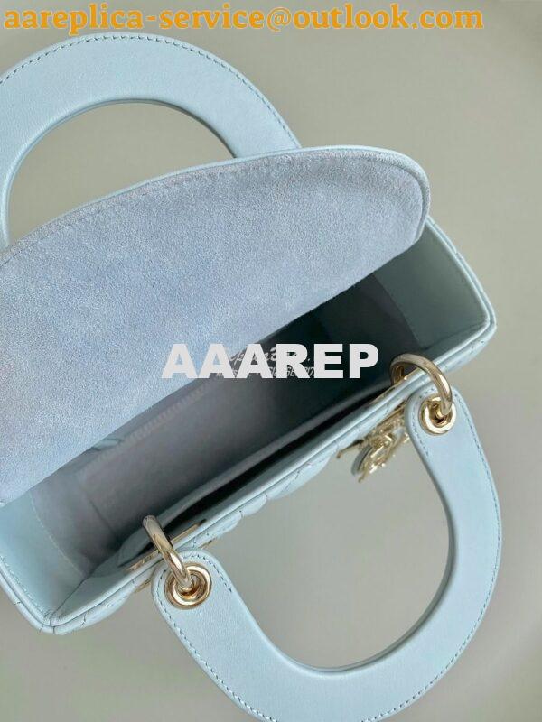 Replica Dior My ABCdior Lady Dior Bag M0538 Placid Blue Cannage Lambsk 8