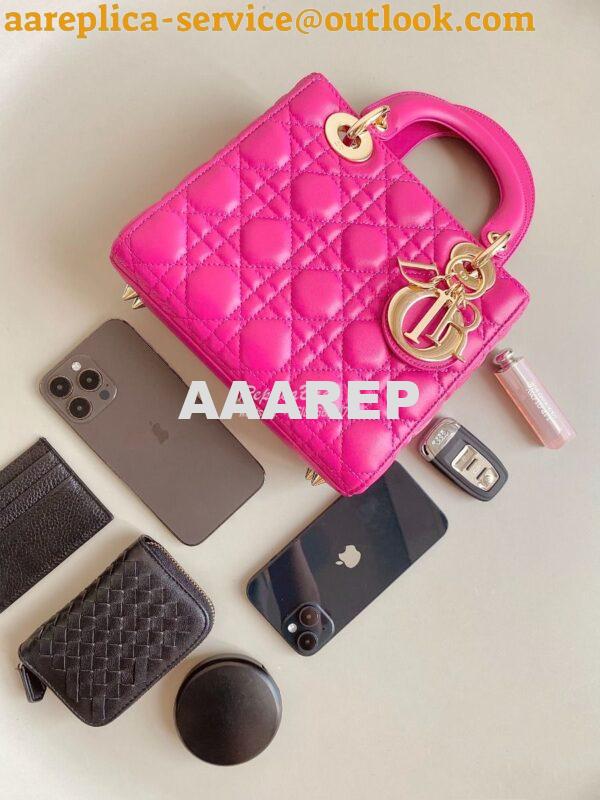 Replica Dior My ABCdior Lady Dior Bag M0538 Rani Pink Cannage Lambskin 3