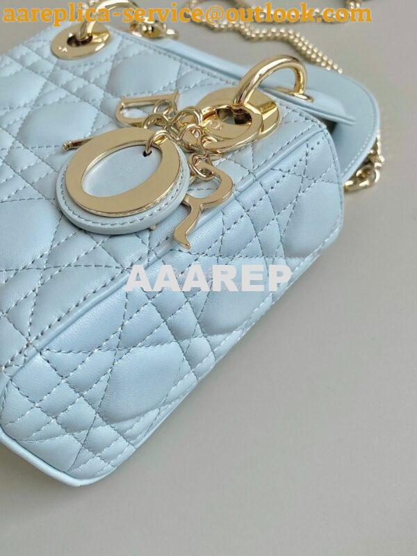 Replica Dior Mini Lady Dior Bag Quilted Natural Lambskin Leather Placi 5