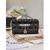 Replica Dior Miss Dior Mini Bag Black Cannage Patent Calfskin S0980O