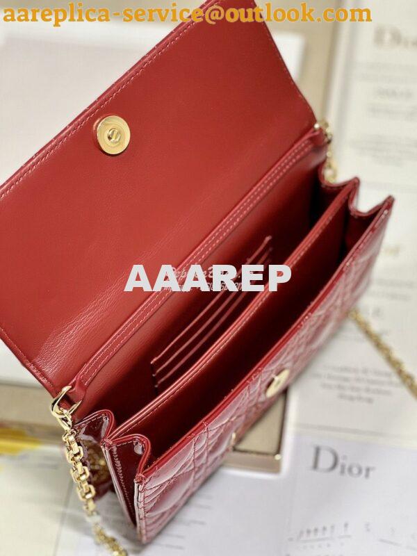 Replica Dior Miss Dior Mini Bag Red Cannage Patent Calfskin S0980O 7