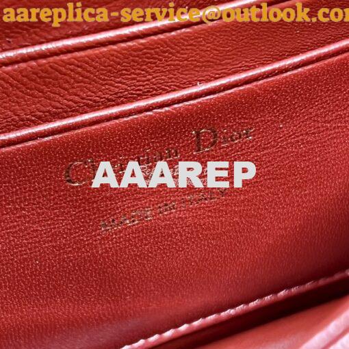 Replica Dior Miss Dior Mini Bag Red Cannage Patent Calfskin S0980O 8