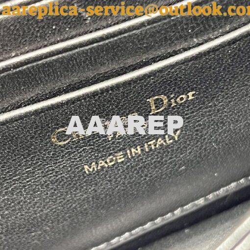 Replica Dior Miss Dior Mini Bag Black Cannage Patent Calfskin S0980O 8
