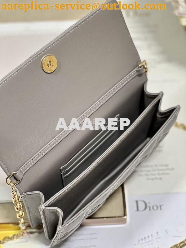 Replica Dior Miss Dior Mini Bag Gray Cannage Lambskin S0980O 7