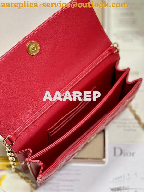 Replica Dior Miss Dior Mini Bag Red Cannage Lambskin S0980O 7