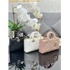 Replica Dior Mini Lady Dior Bag Gold Square-Pattern Embroidery Set wit 10
