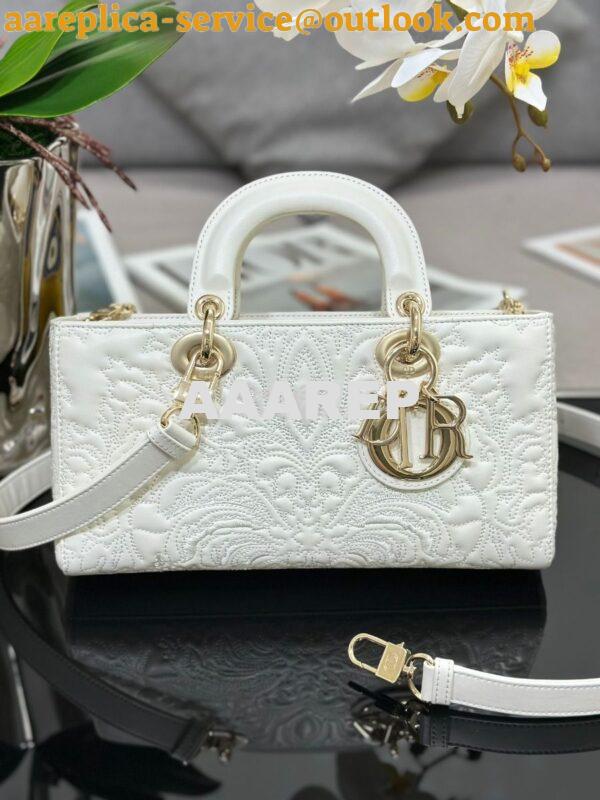 Replica Dior Lady D-Joy Bag Latte Quilted-Effect Lambskin with Ornamen 2