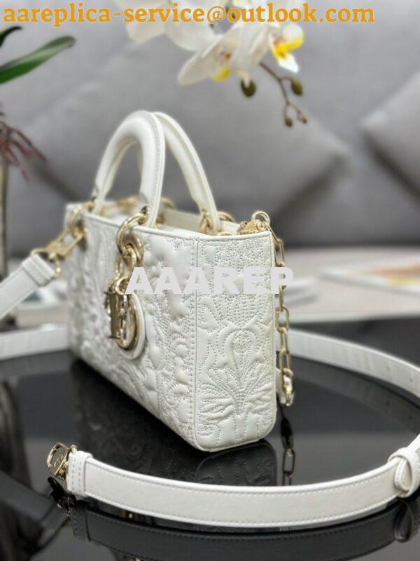 Replica Dior Lady D-Joy Bag Latte Quilted-Effect Lambskin with Ornamen 3