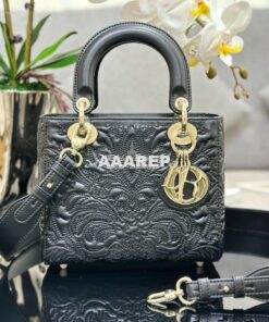Replica Dior Small Lady Dior My ABCdior Bag Black Quilted-Effect Lambs 2